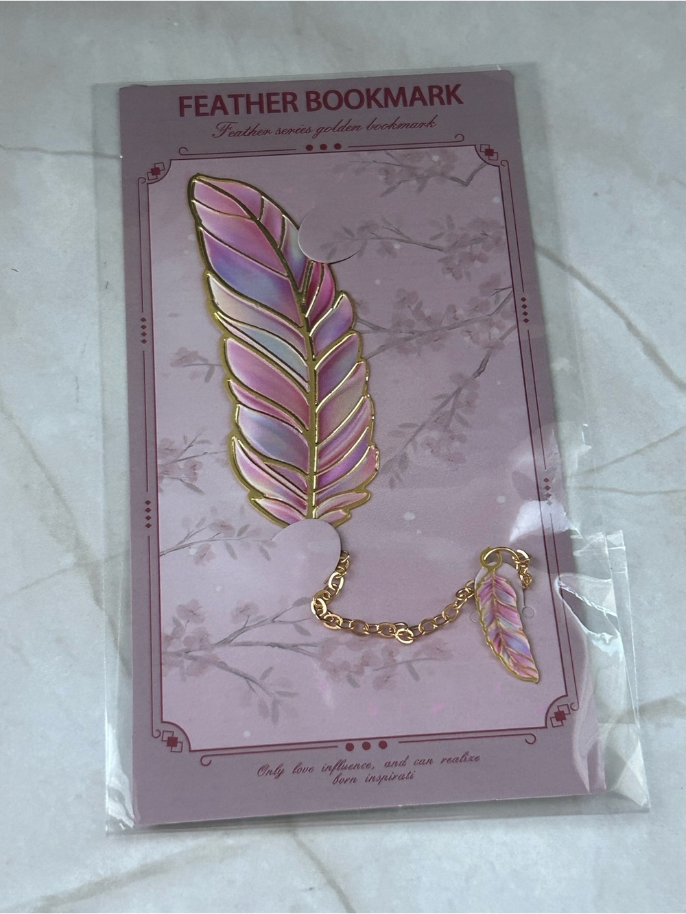 Feather Series Golden Metal Bookmark